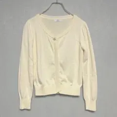 ✨日本製✨ ネットディマミーナ 38 カーディガン ビジューボタン シンプル 黄