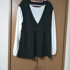 西松屋 ペプラムトップス ブラック