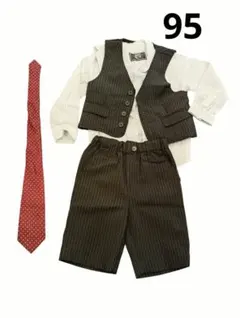 フォーマルスーツセット ダークグレー ストライプ95