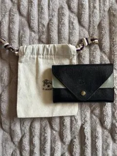 IL BISONTE 名刺入れ コインケース　ブラック/グリーン