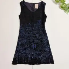 シビラ ノースリーブワンピース 膝丈 ノースリーブ 半袖 ブラック 日本製 Ｍ