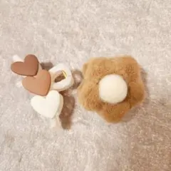 【新品】ヘアクリップ2個セット かわいいくすみカラー ハート 花