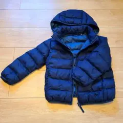 UNIQLO フード付き中綿コート 110 ネイビー