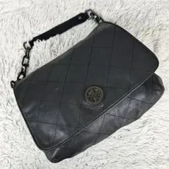 美品 トリーバーチ レザー ロビンソン ショルダーバッグ キルティング ブラック