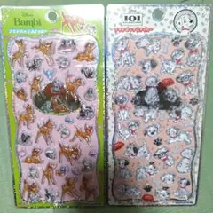 新品未開封★ディズニー☆プチドロップステッカー2種セット★バンビ＆101