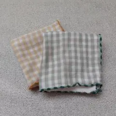 【匿名配送】今治タオル チェック柄 タオルハンカチ 約23×23cm 2枚セットのサムネイル