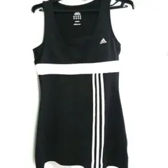 adidas タンクトップ ブラック/ホワイト M
