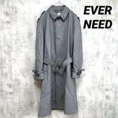 新品タグ【EVER NEED】ステンカラーコート グレー 大人カジュアル ウール