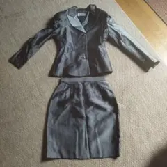 昭和レトログレー サテン スーツセット