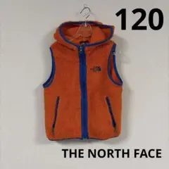 THE NORTH FACE フリースベスト フード付き オレンジ 120