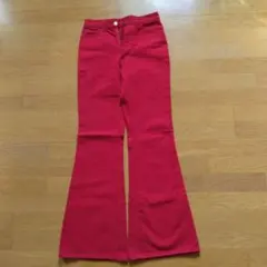 BLU DI UNION フレアデニムパンツ レッド