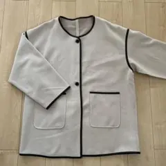 ティップトップ＊パイピングコート ノーカラー 未使用美品 オーバーサイズ