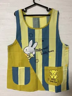 ★D229★新品　ミッフィー　&テディ斜め切り替え　エプロン　ショット丈