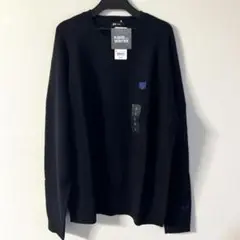 ユニクロ カウズ ウィンター ラムウール クルーネックセーター L ネイビー