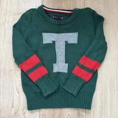 美品◎TOMMY HILFIGER グリーンニット 80 9-12m