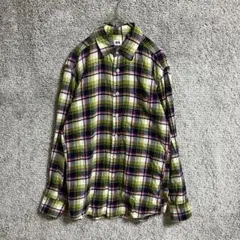 ユニクロ　S　ネルチェックシャツ　ネルシャツ　マルチカラー　ポケット　羽織　長袖