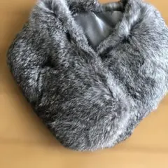 つけ襟　ファーマフラー　グレー