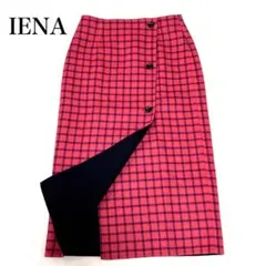 IENA イエナ　Wフェイスリバーシブルミッドカーフスカート　ウール　チェック