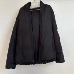 GU フード付き ブラックダウンジャケット