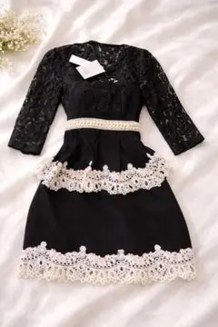 キャバ嬢ドレス、レースタイトドレス 黒