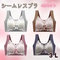 シームレスブラ　ノンワイヤー　ナイトブラ　3L 美胸　楽ブラ　伸縮性　着痩せ
