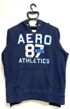 AEROPOSTALE パーカー AERO 87 ネイビー L/G 古着 USAのサムネイル