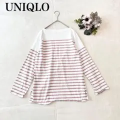 【ユニクロ】ボーダーオーバーサイズTシャツ（L)綿100% シンプル カジュアル