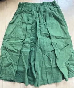ガウチョパンツ　グリーン　フリーサイズ