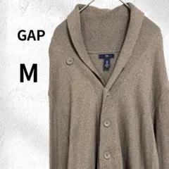 GAP ショールカラー ニットカーディガン M モカブラウン 秋冬 メンズ