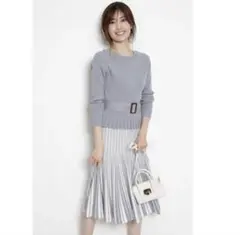 Apuweiser-riche シャーリングニットスカート セットアップ　M