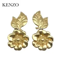 KENZO ケンゾー　フラワー　イヤリング　ゴールドカラー　大きめ　希少品のサムネイル