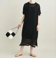 BEAUTY＆YOUTH シフォンレイヤード ドルマンスリーブワンピース セット