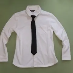 COMME CA ISM ホワイトシャツ ブラックネクタイ140