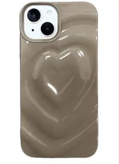 ハートのブラウンカラーiPhone用ケース