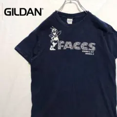 ギルダン　バックプリント　両面プリント　US古着　Tシャツ　半袖　ネイビー