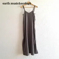 アース　グレー ドット柄 キャミワンピース ロング