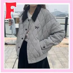 最終値下 チェックキルティングジャケット 中綿ジャケット 冬服 アウター グレー