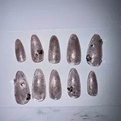 ネイルチップピンクマグにラメ