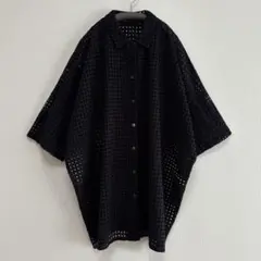 mizuiro ind ミズイロインド レースワイドシャツチュニック ブラックのサムネイル