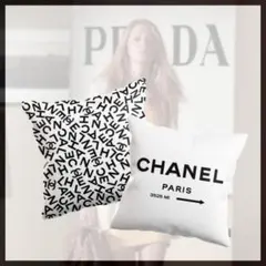 モノクロ/C.H.A.N.E.L/クッション2点SET