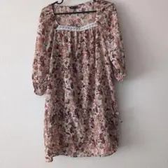 COMME CA ISM フラワープリント チュニック M