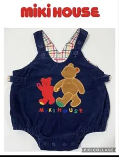MIKI HOUSE ネイビーオーバーオール