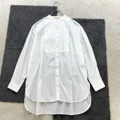 アースミュージック&エコロジー【F】白系 バンドカラー チュニックブラウス 薄手