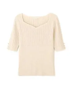 PROPORTION BODY DRESSING ラメニット 半袖 ベージュ