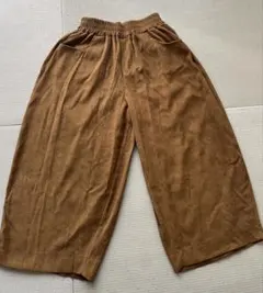 ブラウン ガウチョパンツ ゴムウエスト