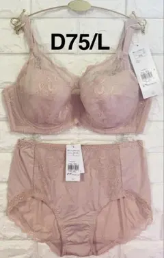 【SALE】トリンプ　美胸ホールドブラ002 フルカップ　上下セット　D75/L