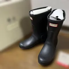 HUNTER ハンターブラックレインシューズ長靴 ショートブーツ