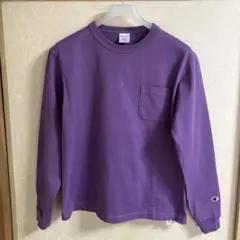 champion T1011 ポケット付きロンT M パープル