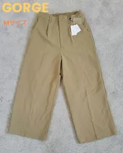 【新品】GORGE ハイウエストタックワイドパンツ ベージュ Mサイズ