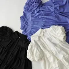 フリルスリーブティアードブラウス　アメノチハレ　maronenonfee